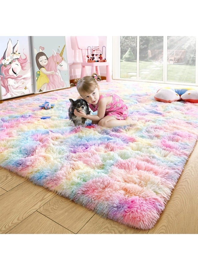 Reelyo Area Rugs for Bedroom, Living Room Fluffy Rug, Large Area Rug Shag Shaggy Carpet Soft Plush Furry Bedside Rugs, Machine Washable Area Rugs for Kids Girls Boys Home Decor Anti Slip - Image 5